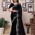 Black embellished beads and stones saree with blouse piece