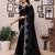 Black embellished beads and stones saree with blouse piece