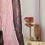 Pink floral embroidered poly georgette heavy work saree