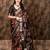 Brown floral zari saree