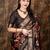 Brown floral zari saree