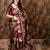 Maroon floral zari saree