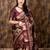 Maroon floral zari saree