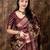 Maroon floral zari saree