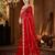 Red embellished embroidered sequinned net saree