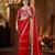 Red embellished embroidered sequinned net saree