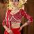Red embellished embroidered sequinned net saree