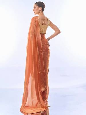 Gold organza saree 3