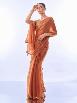 Gold organza saree 4