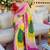 Yellow ethnic motifs gotta patti pure georgette heavy work leheriya saree