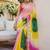 Yellow ethnic motifs gotta patti pure georgette heavy work leheriya saree