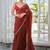 Red embellished zari pure chiffon heavy work saree