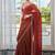 Red embellished zari pure chiffon heavy work saree