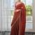 Red embellished zari pure chiffon heavy work saree