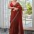 Red embellished zari pure chiffon heavy work saree