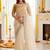 off_white embellished embroidered poly georgette heavy work saree