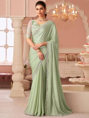 sea_green sequinned pure chiffon saree 1