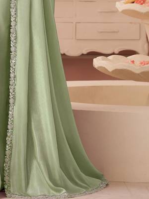 sea_green sequinned pure chiffon saree 4
