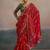 Red printed sequinned pure georgette bandhani saree