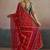 Red printed sequinned pure georgette bandhani saree