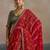 Red printed sequinned pure georgette bandhani saree