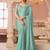 turquoise sequinned pure chiffon saree
