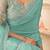 turquoise sequinned pure chiffon saree