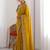 Yellow embellished embroidered pure georgette heavy work saree