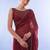 maroon embellished beads and stones pure chiffon saree