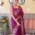 purple purple & pink floral embroidered saree