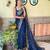 blue floral embroidered sequinned saree