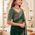 Green ethnic motifs embroidered poly georgette heavy work saree