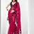 Pink embroidered pure chiffon saree