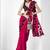 Pink embroidered pure chiffon saree