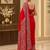 Red ethnic motifs mirror work saree
