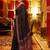 Black women ajrak block mirror work saree