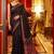 Black women ajrak block mirror work saree