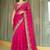 Pink ethnic motifs embroidered satin saree
