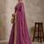 Purple floral embroidered pure chiffon tussar saree