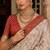Cream paisley zari satin designer banarasi saree