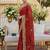 Red ethnic motifs embroidered pure georgette heavy work bandhani saree