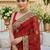 Red ethnic motifs embroidered pure georgette heavy work bandhani saree