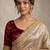 beige floral embroidered pure chiffon tussar saree