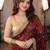 Maroon floral zari pure chiffon tussar saree