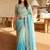 blue ombre zari satin saree