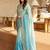 blue ombre zari satin saree
