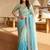 blue ombre zari satin saree