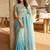 blue ombre zari satin saree