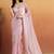 Pink solid organza fabric ready to wear saree
