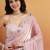 Pink solid organza fabric ready to wear saree